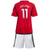 Officiële Voetbalshirt + Korte Broek Manchester United Hojlund 11 Thuis 2023-24 - Kids